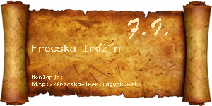 Frecska Irén névjegykártya