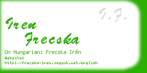 iren frecska business card